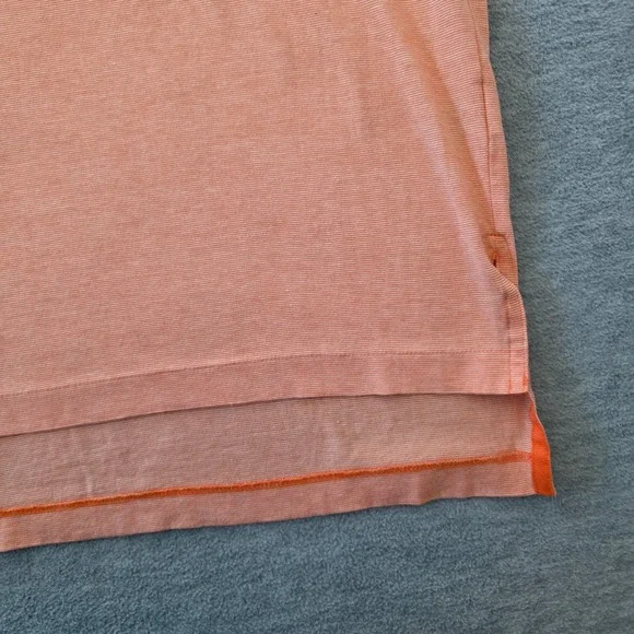 Polo Ralph Lauren Mens XL Pima Cotton Micro Stripe Polo Shirt Orange White - Picture 4 of 8
